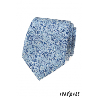 Cravată albastră cu model paisley elegant