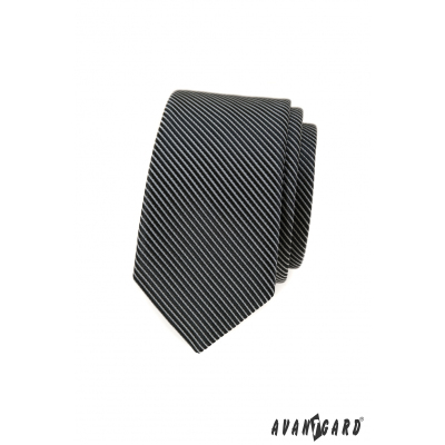 Cravată îngustă cu dungi negre