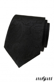 Cravata neagra cu motiv paisley