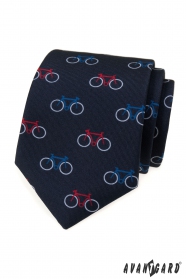 Cravata albastra cu model ciclism