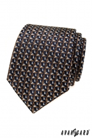 Cravată cu model albastru-maro