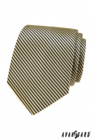Cravată cu dungi gri-gălbui