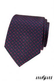 Cravată albastră cu pătrate roșii