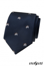 Cravată albastră Model Bulldog