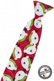 Cravată roșie pentru copii cu ursuleț de pluș
