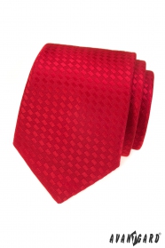 Cravata rosie cu model dreptunghiular