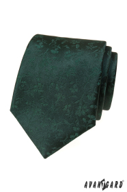 Cravata verde cu relief floral