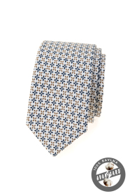 Cravată îngustă din bumbac cu model
