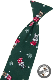 Cravata verde 31 cm cu motiv de Craciun