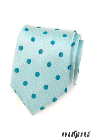 Cravata turcoaz cu buline
