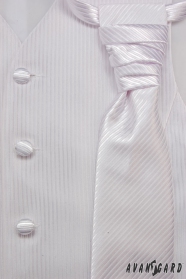 Vesta de nunta barbati cu cravata, alb marimea 54