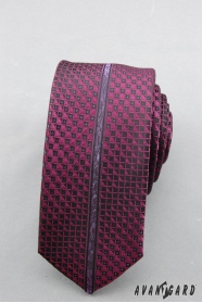 Cravată îngustă pentru bărbați cu model violet