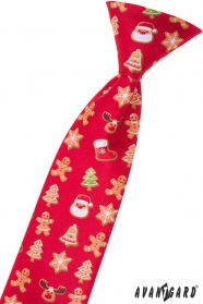 Cravata rosie de Craciun copii 44 cm