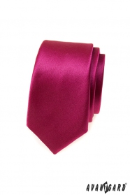 Cravată îngustă pentru bărbați din visiniu strălucitor