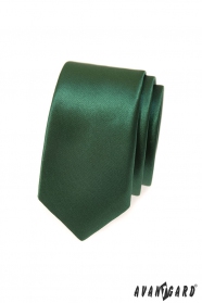 Cravată îngustă elegantă verde închis