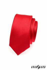 Roșu cravată îngustă pentru bărbați