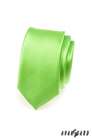 Cravată îngustă Verde lucios ridicat