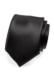 Cravată neagră mată pentru bărbați