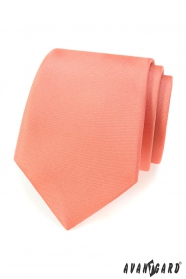 Cravată într-o singură culoare, culoare somon mat
