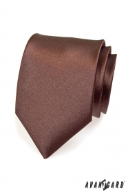 Cravată maro netedă pentru bărbați
