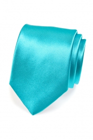 Cravată clasică pentru bărbați turcoaz într-o singură culoare