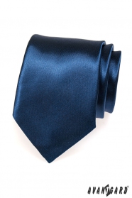 Cravată strălucitoare albastru închis