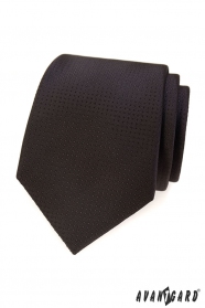 Cravata maro cu structura punctata