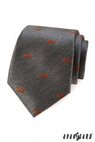 Cravată gri, vulpe portocalie