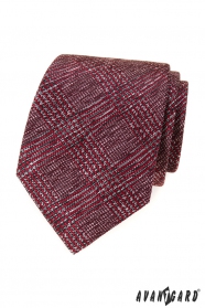 Cravată pentru bărbați cu model roșu-gri