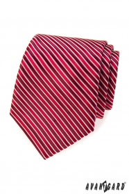 Cravata rosie cu dungi bordeaux