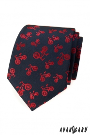 Cravată albastră, bicicletă roșie