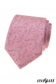Cravată Paisley roz-gri