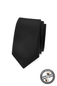 Cravată neagră, mată, îngustă Avantgard