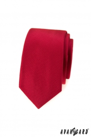 Cravată roșie îngustă structurată
