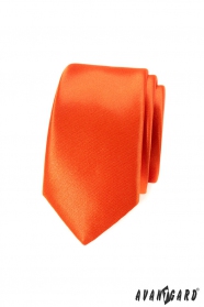 Cravată îngustă culoare portocalie distinctivă