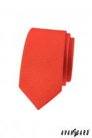 Cravată îngustă pentru bărbați, portocaliu mat