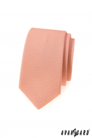 Cravată îngustă în roz somon
