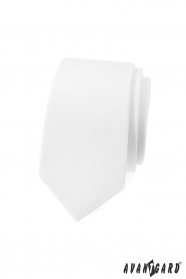 Cravată îngustă albă