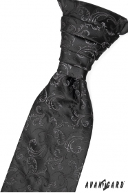 Cravata de nunta neagra cu motive usoare