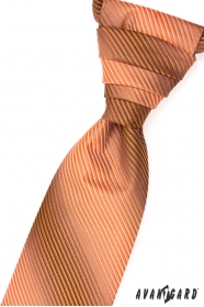 Cravata de nunta in dungi portocalii