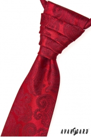 Cravata rosie de nunta cu motive paisley
