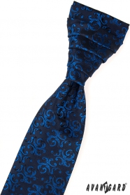 Cravata de nunta cu model albastru