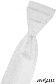 Cravata de nunta alba cu model