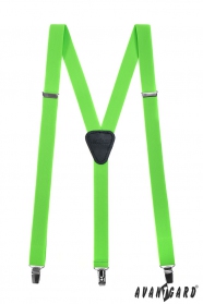 Bretele elastice cu partea de mijloc din piele, verde neon