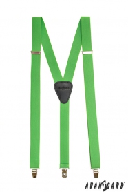 Bretele verzi în formă de Y cu partea de mijloc din piele