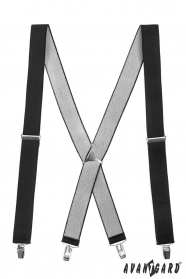 Bretele negre cu o parte din mijloc metalica