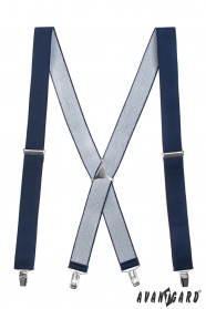 Bretele de culoare albastru închis cu o parte din mijloc metalică