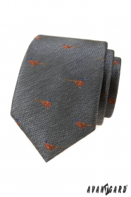 Cravata gri, model de fazan