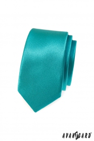 Cravată subțire îngustă de culoare turcoaz