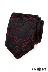 Cravata cu motive negre si rosii